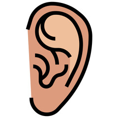 EAR line icon,linear,outline,graphic,illustration
