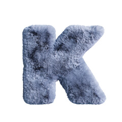 大文字のK。灰色のふわふわな文字。