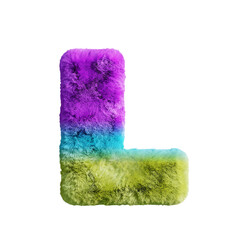 大文字のL。パステルカラーのふわふわな文字。