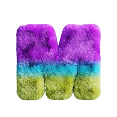 大文字のM。パステルカラーのふわふわな文字。