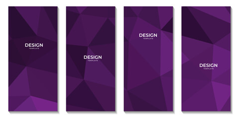 set of brochures abstract purple geometric background with triangles for business