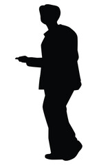 Man silhouette vector on white background ,people in black and white, illustration for creative content.