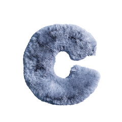 大文字のC。灰色のふわふわな文字。