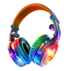 Foto op Canvas headphones music isolated on transparent background headphones Bluetooth © Creative Canvas