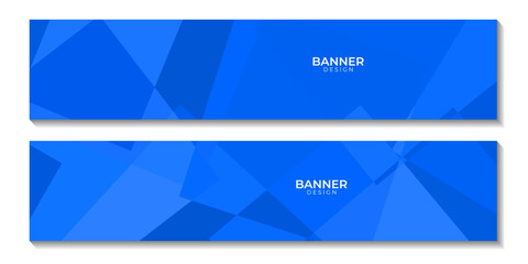 abstract banners modern geometric blue background