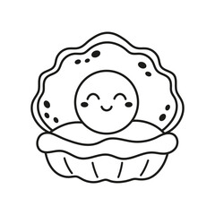 vector illustration of shellfish character in contouring