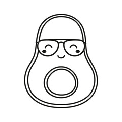 vector illustration of avocado character in contouring