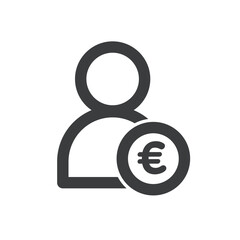 User Payment, Euro Currency Isolated Vector Icon