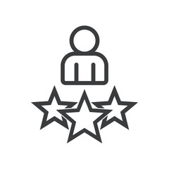 Star Rating, Personal Information Isolated Vector Icon