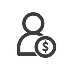 User Payment, Dollar Currency Isolated Vector Icon