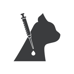 Vet clinic, Cat Periodic Vaccination Isolated Vector Icon