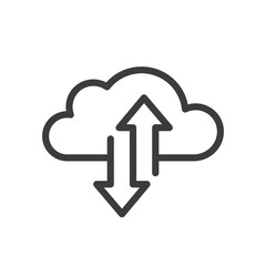 Cloud Data Upload and Download Isolated Vector Icon