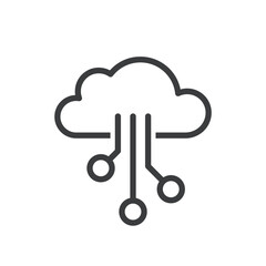 Cloud Data, Cloud Storage Isolated Vector Icon