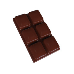 delicious Dark chocolate bar 3d illustration render