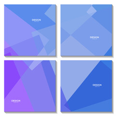 Fototapeta premium set of abstract geometric blue and purple background