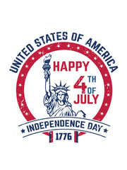 American flag, symbol for 4th July, Independence Day celebration. Patriotic Typography Graphics. National printing design. Fashion Print sportswear apparel, t shirt, card, banner. Vector illustration