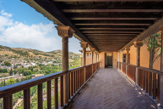 Court of the Grated Window (Patio de la Reja) at Nasrid Palaces of Alhambra - Granada, Andalusia, Spain