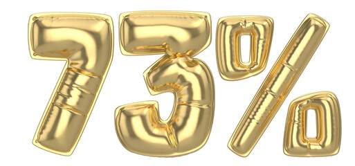 73 Percent Gold 3D Number