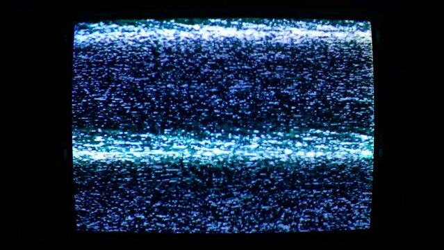 tv white noise static flicker abstract background detuned analog old screen retro television VHS grunge glitch wave effect bad signal grain distortion broadcast reception interference loop template	
