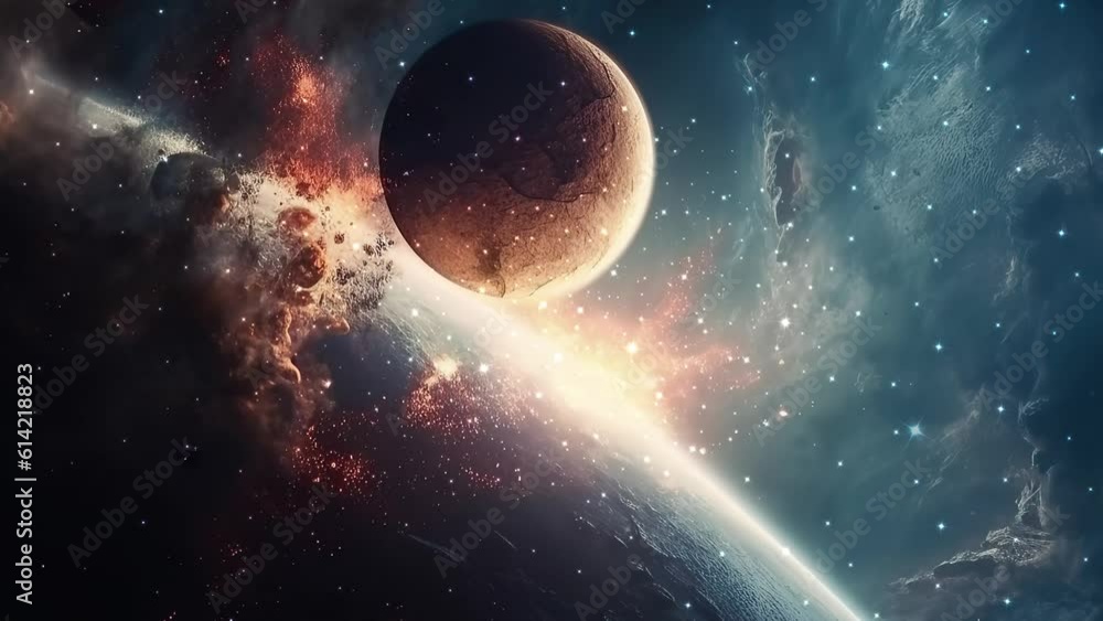 Wall mural galaxy and nebula. abstract space background. endless universe with stars and galaxies in outer spac