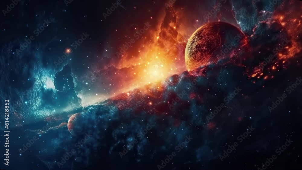 Sticker galaxy and nebula. abstract space background. endless universe with stars and galaxies in outer spac