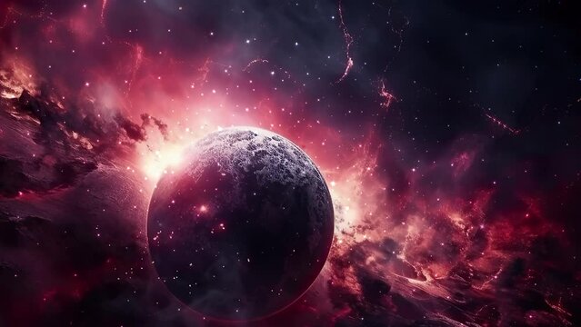 Galaxy and Nebula. Abstract space background. Endless universe with stars and galaxies in outer space. Cosmos art. Motion design.