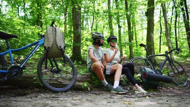 cyclist wearing helmet engaged in sports and recreational bike ride