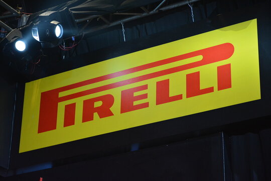 Pirelli booth sign at Inside racing bike festival in Pasay, Philippines