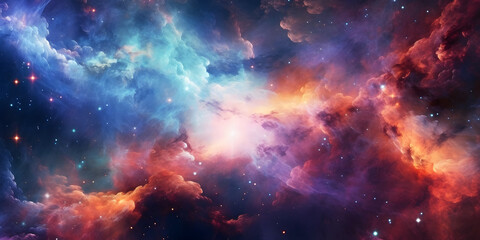Fototapeta na wymiar Colorful space galaxy cloud nebula. Stary night cosmos. Universe science astronomy. Supernova background 