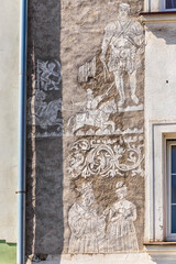 Sgraffito na ścianie kamienicy mieszczańskiej w Nysie.