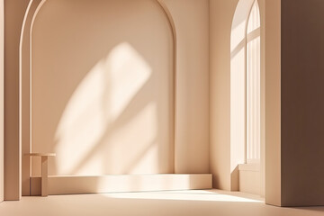 Minimalistic abstract gentle light beige background ,design scene