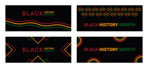 Vector illustration set poster, card, banner, background.I'm Black History Month and African American History. Celebrated in October and in February.