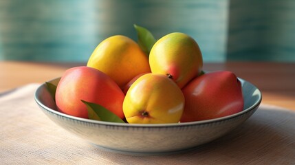 fresh mangoes in a basket. Generative AI