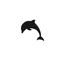 Dolphin icon. Dolphin silhouette collection vector design . Sea life symbols. Dolphins black silhouette vector illustration. Vector silhouette on a white background.