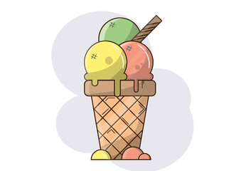 ice cream in a cone