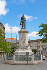 Fototapeta na wymiar Monument to King Dom Pedro V in Porto