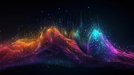 3d render of an abstract cyber particles background. Generative Ai