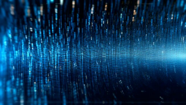 blue digital binary data, digital and technology concept