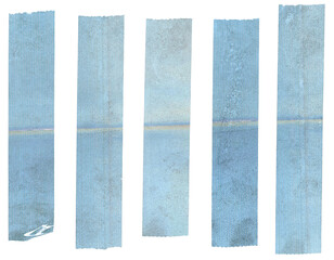 cool set of transparent adhesive tape or strips isolated, crumpled plastic sticky snips, poster...