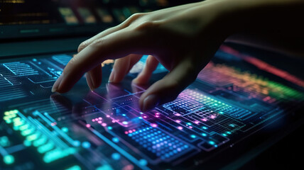 Obraz premium Computer code digital software technology and mobile phone application development. Generative Ai