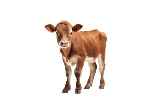 Young calf funny and cute on transparent background png