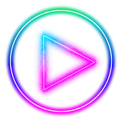 Neon Play Button Icon