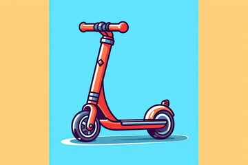Kick Scooter Illustration. Transportation illustration. Generative AI