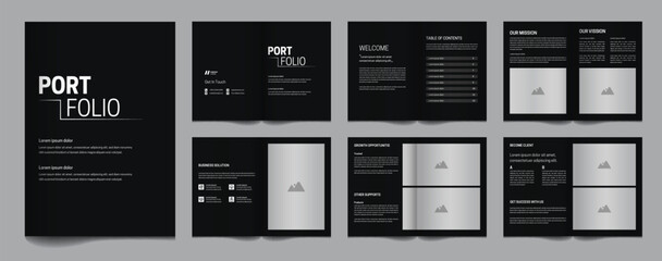 Fototapeta na wymiar 12 page corporate catalogue template minimalist design