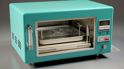 Obraz premium The process of sterilizing medical instruments in an autoclave. Generative Ai