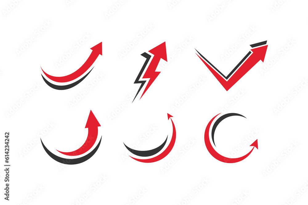 Poster set of arrow logo design vector element with creative concept