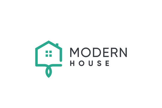 Modern house logo design vector with creative concept