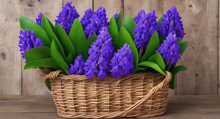 Hyacinth in a basket. ai generation