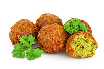 falafel ball isolated on a white background with full depth of field