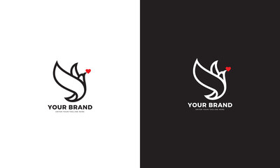 Flying pigeon logo design, vector graphic